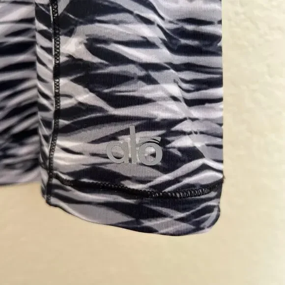 Alo Yoga Strappy Racerback Tank Top Black White Print Size Large - Picture 9 of 11